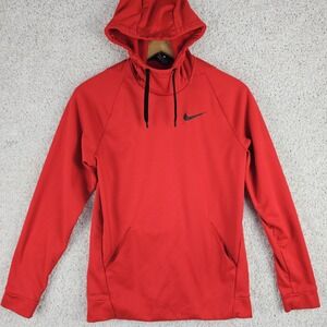 Nike Dri-Fit Red Pullover Hoodie Men's Small Activewear Casual Cowl Neck Running